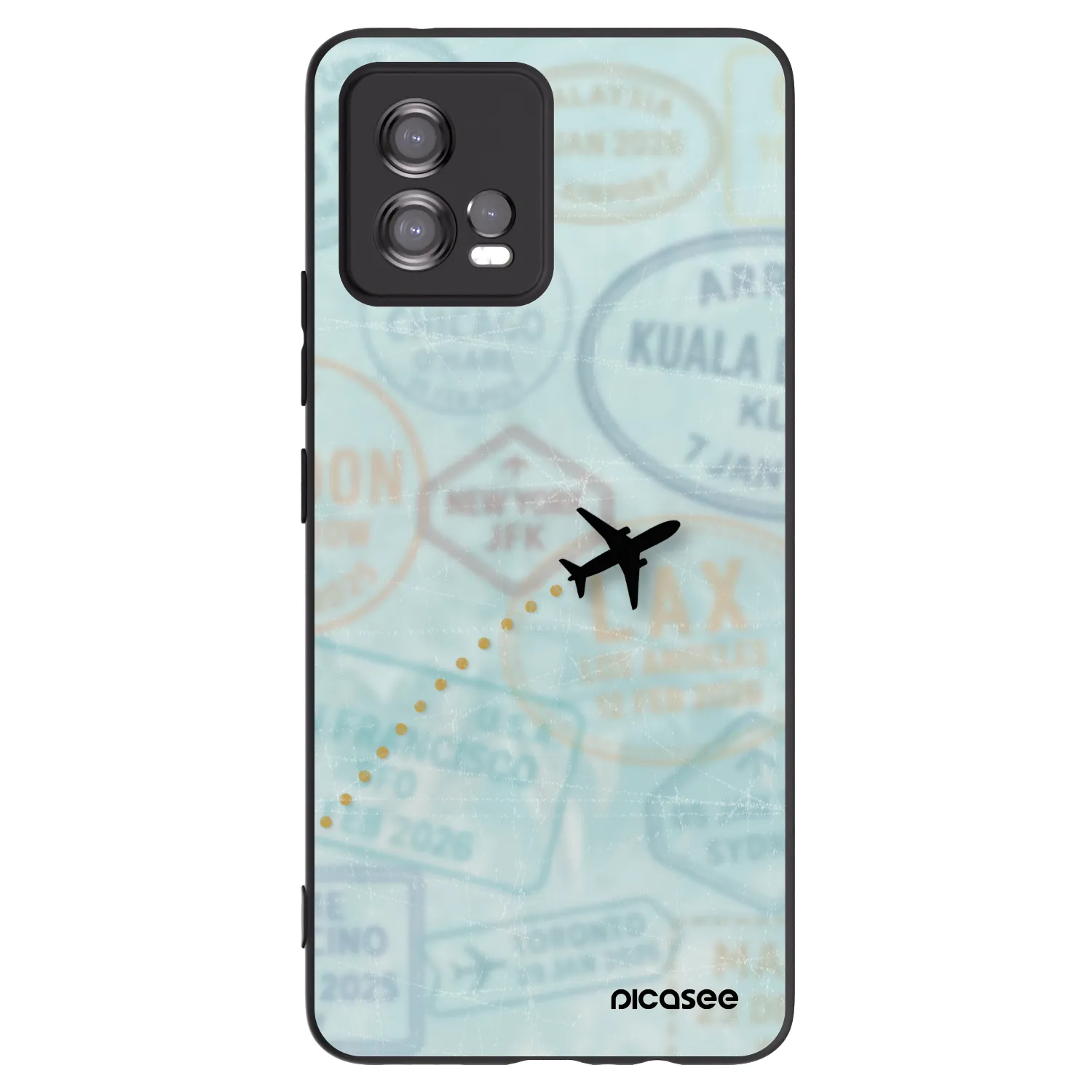 Picasee Μαύρη θήκη σιλικόνης για Motorola Moto G72 - FLIGHT PATH