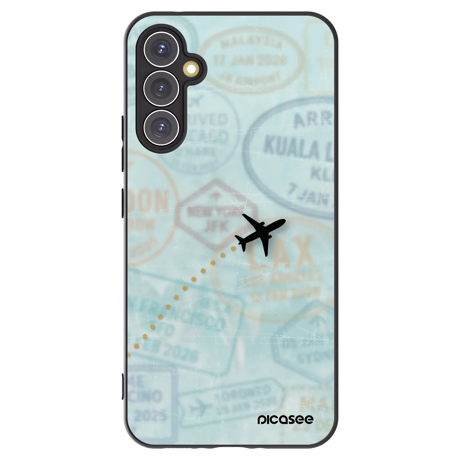 Picasee Μαύρη θήκη σιλικόνης για Samsung Galaxy A34 5G A346B - FLIGHT PATH