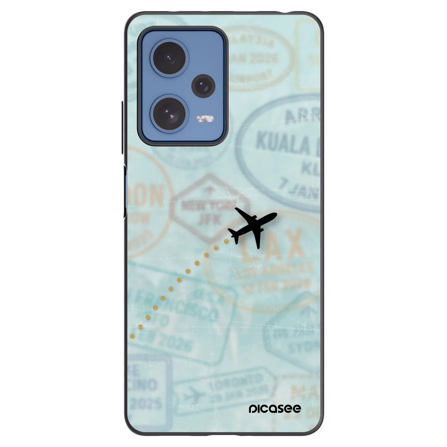 Picasee Μαύρη θήκη σιλικόνης για Xiaomi Redmi Note 12 Pro 5G - FLIGHT PATH