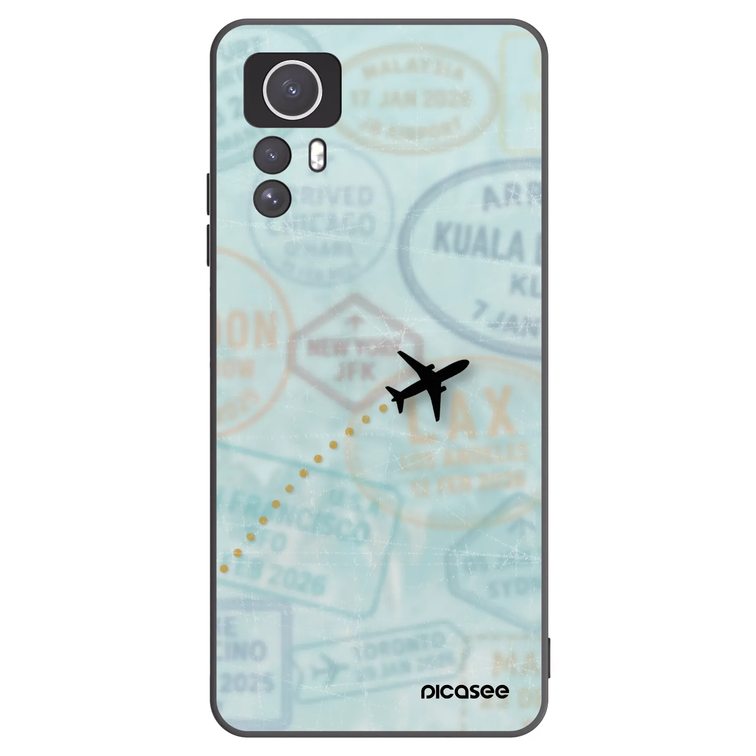 Picasee Μαύρη θήκη σιλικόνης για Xiaomi Redmi Note 12S - FLIGHT PATH