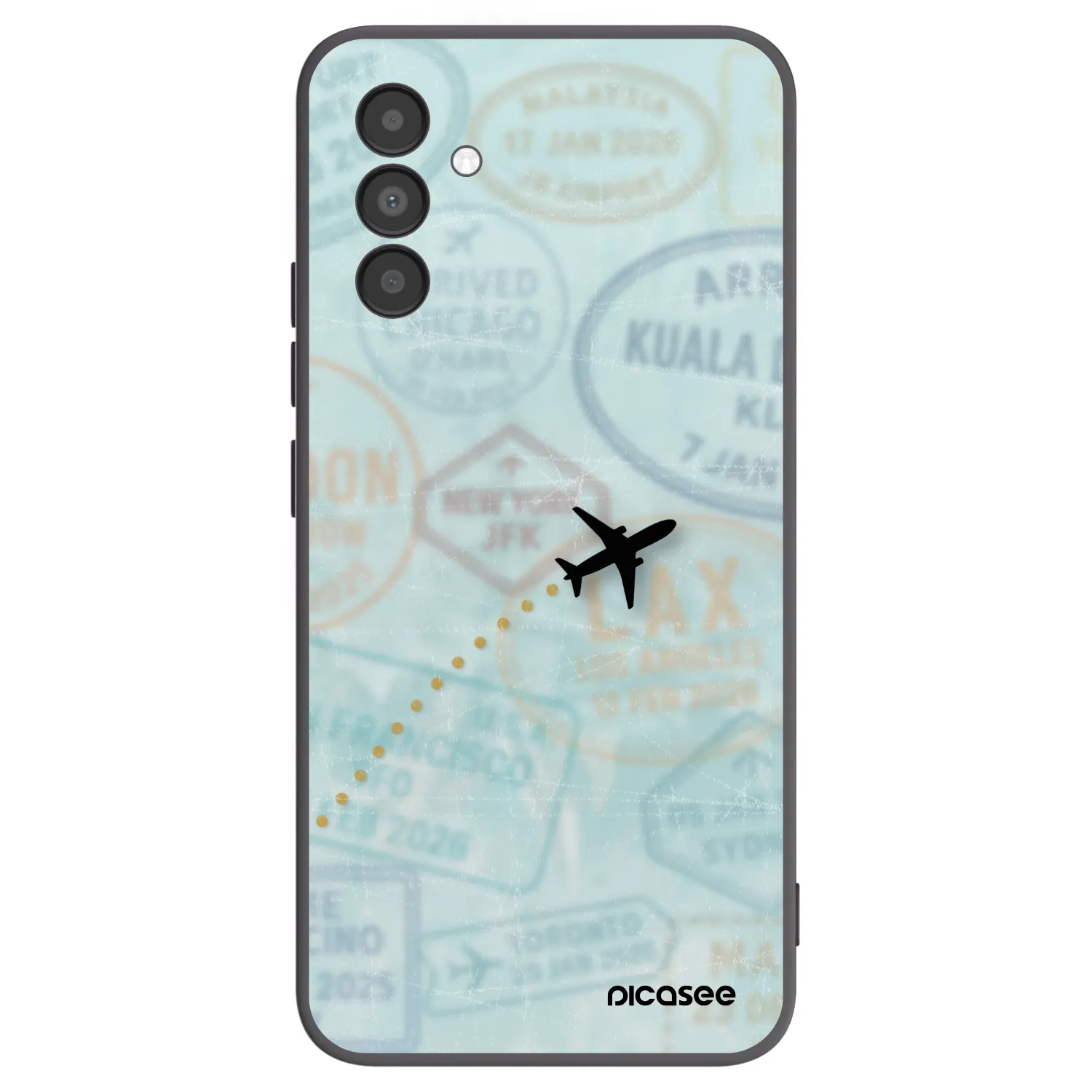 Picasee Μαύρη θήκη σιλικόνης για Samsung Galaxy A04s A047F - FLIGHT PATH