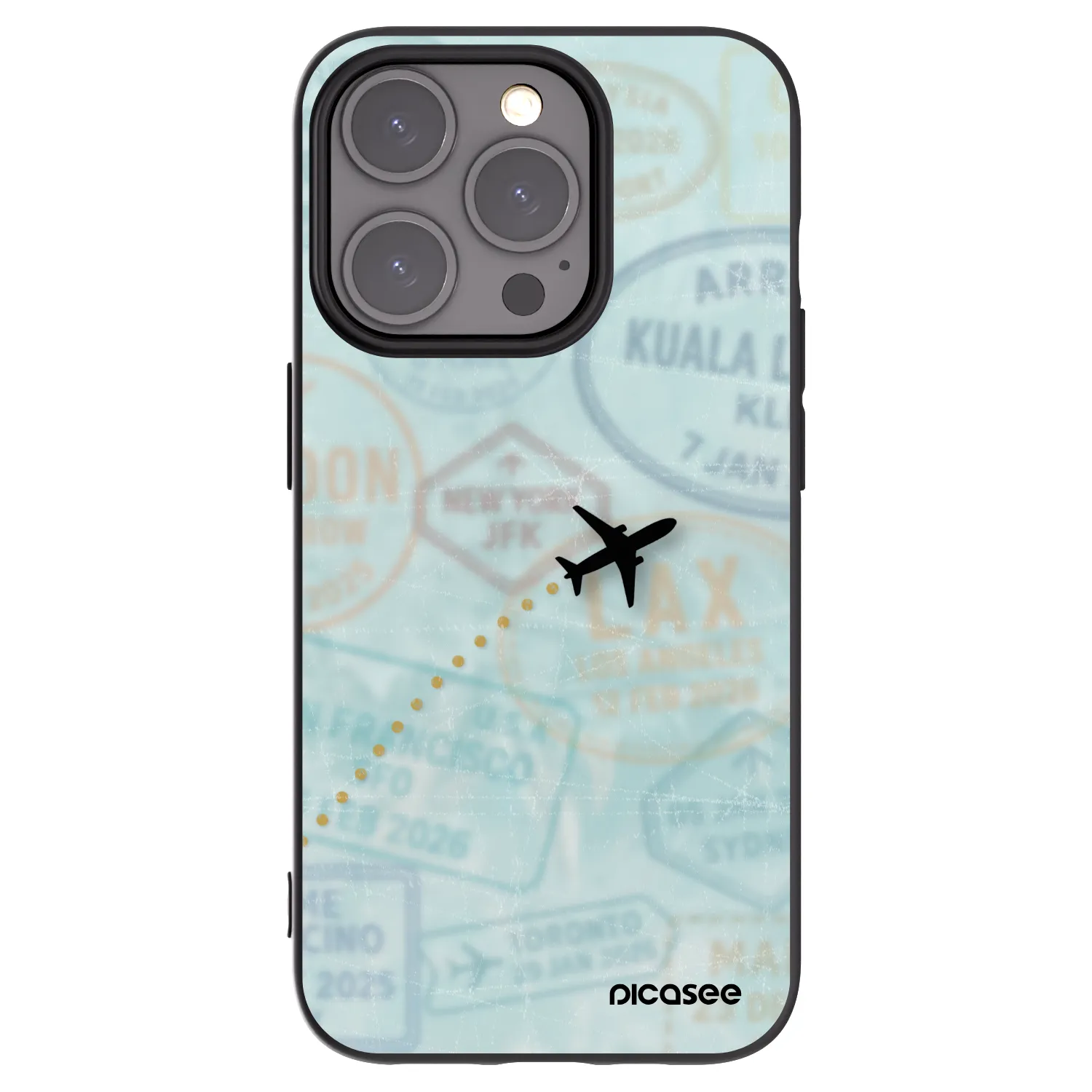 Picasee Μαύρη θήκη σιλικόνης για Apple iPhone 15 Pro - FLIGHT PATH