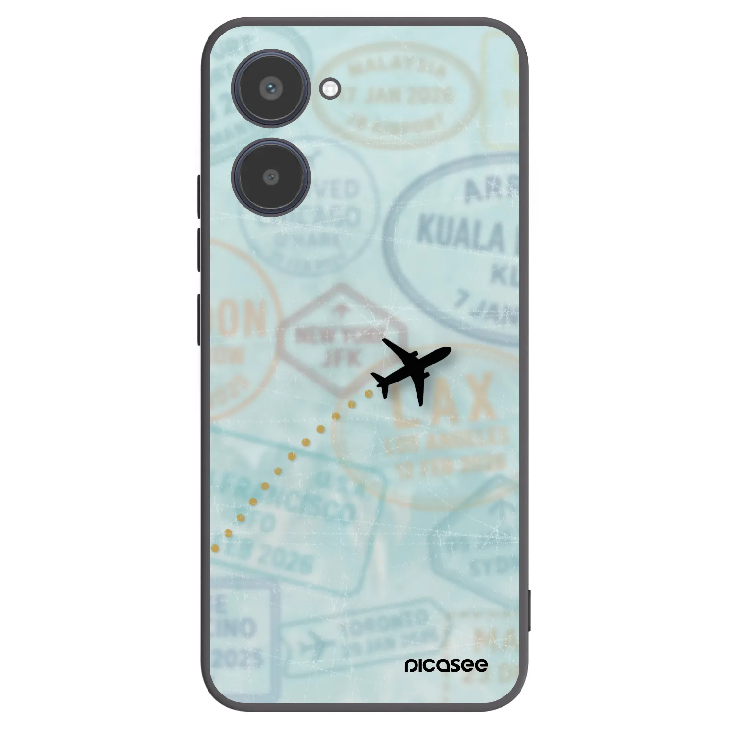 Picasee Μαύρη θήκη σιλικόνης για Realme 10 4G - FLIGHT PATH