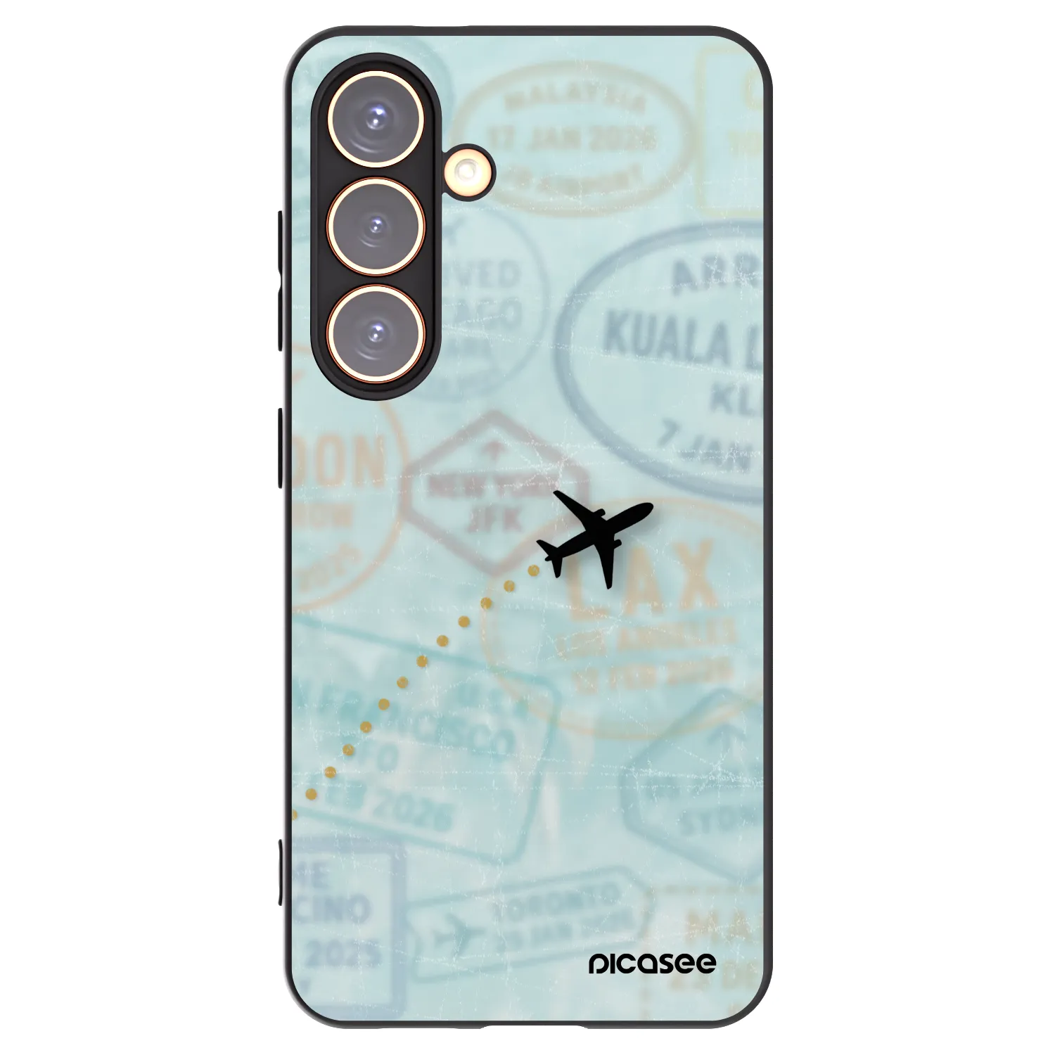 Picasee Μαύρη θήκη σιλικόνης για Samsung Galaxy S24 S921B 5G - FLIGHT PATH