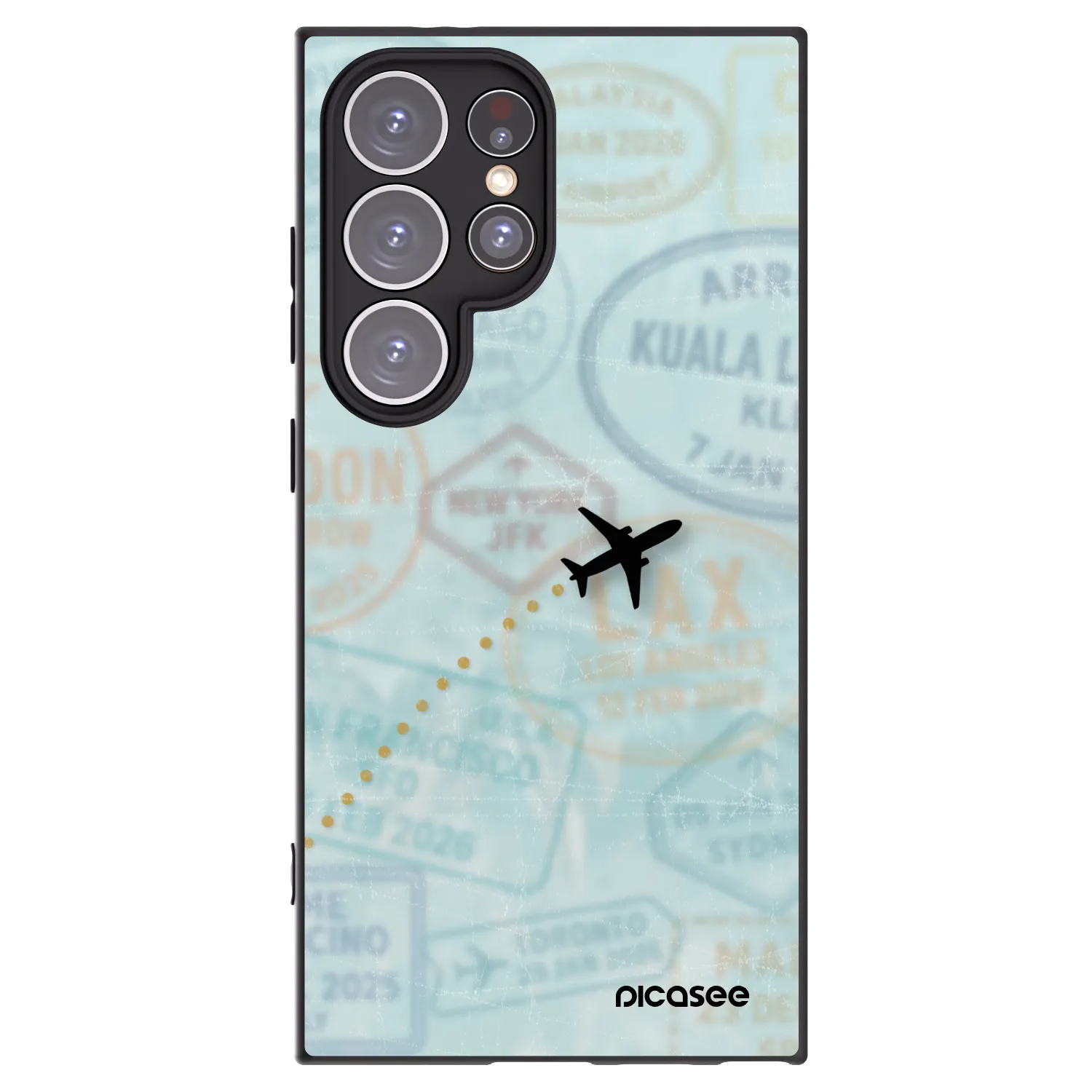 Picasee Μαύρη θήκη σιλικόνης για Samsung Galaxy S24 Ultra S928B 5G - FLIGHT PATH