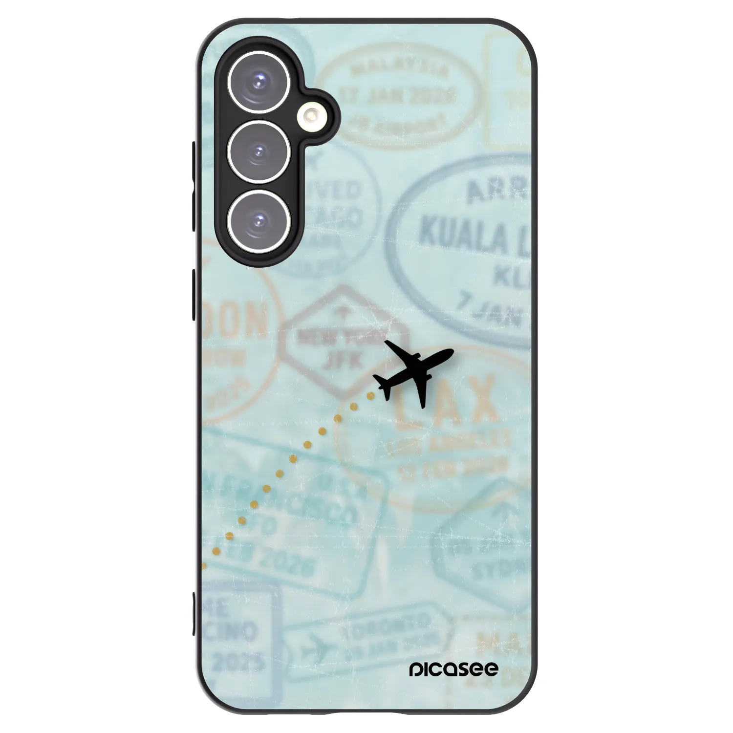 Picasee Μαύρη θήκη σιλικόνης για Samsung Galaxy S23 FE S711B - FLIGHT PATH