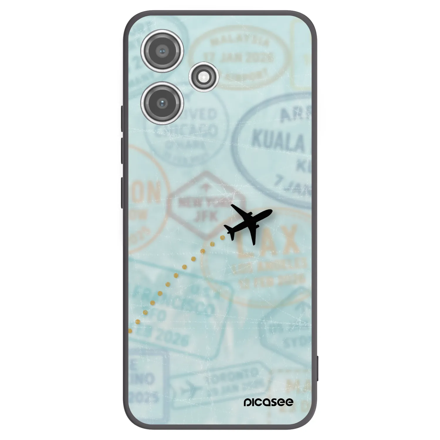 Picasee Μαύρη θήκη σιλικόνης για Xiaomi Redmi 12 5G - FLIGHT PATH