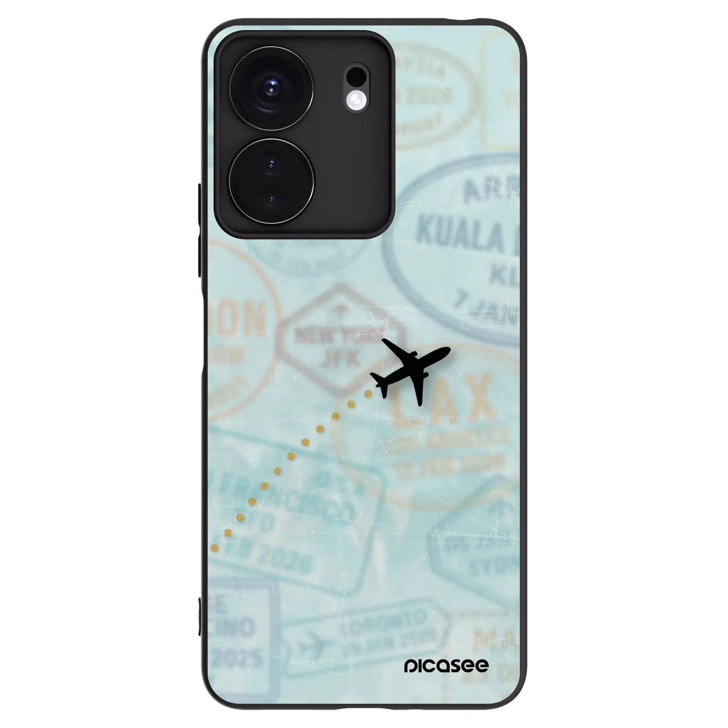 Picasee Μαύρη θήκη σιλικόνης για Xiaomi Redmi 13C 4G - FLIGHT PATH