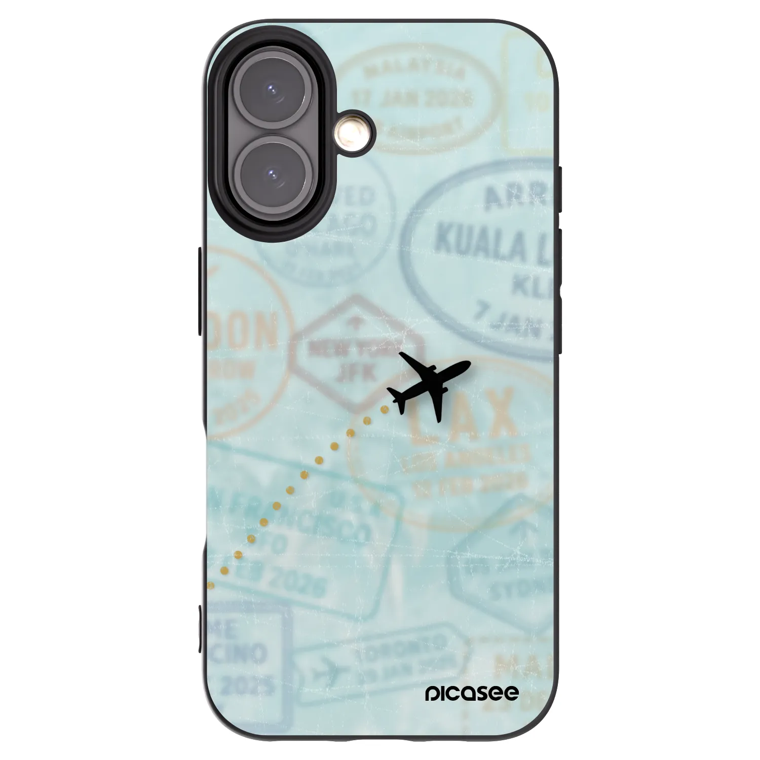 Picasee Μαύρη θήκη σιλικόνης για Apple iPhone 16 - FLIGHT PATH