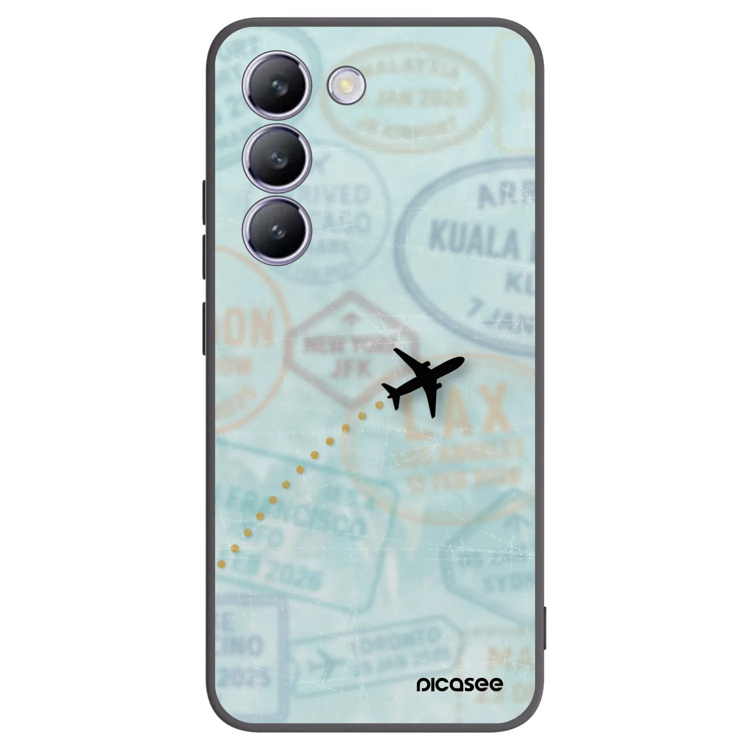 Picasee Μαύρη θήκη σιλικόνης για Vivo V40 SE 5G - FLIGHT PATH