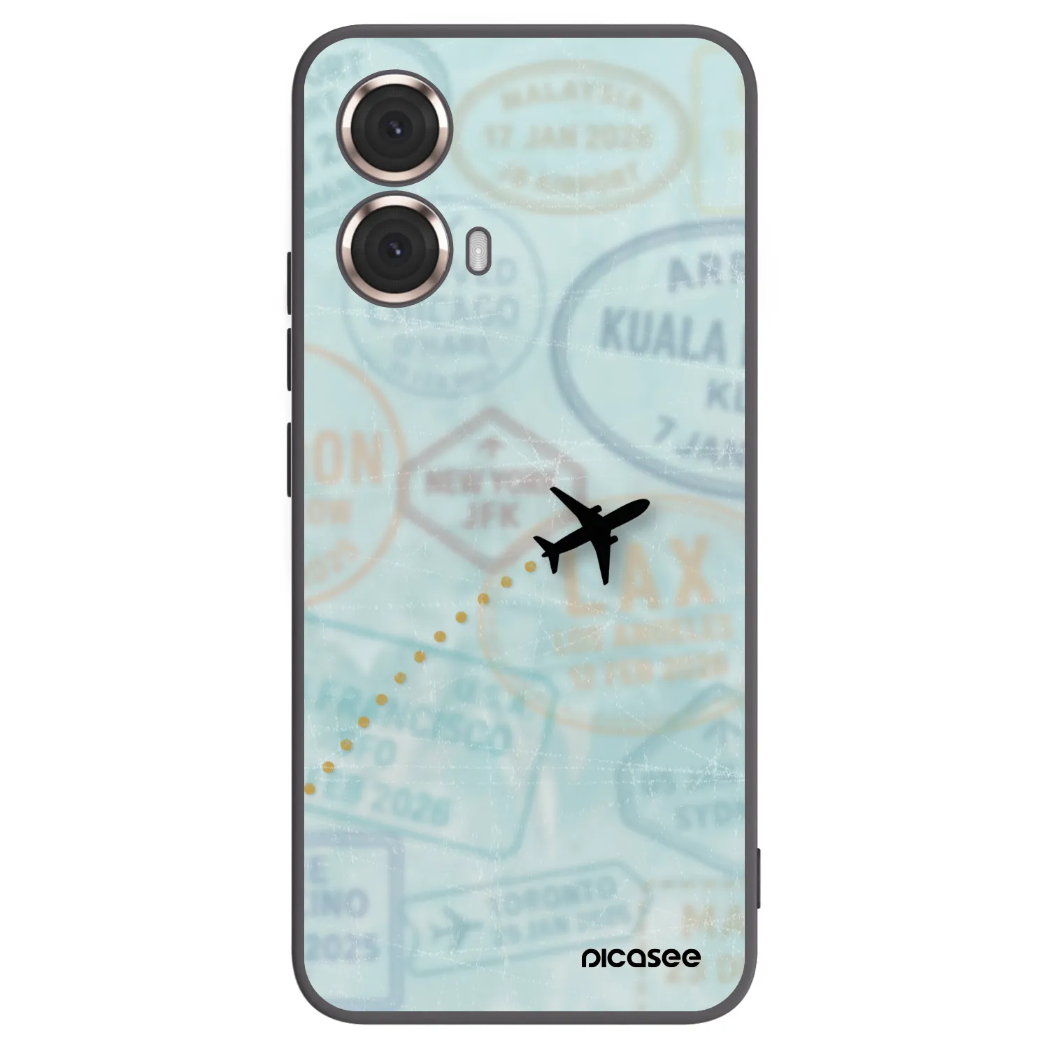 Picasee Μαύρη θήκη σιλικόνης για Motorola Moto G85 - FLIGHT PATH