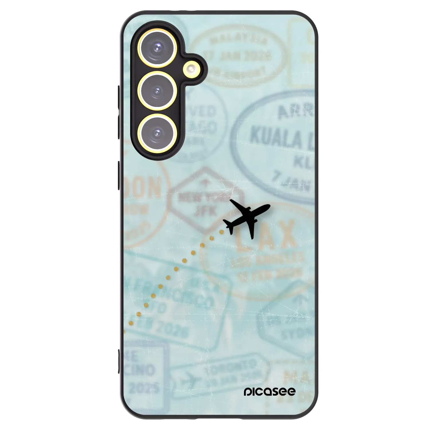Picasee Μαύρη θήκη σιλικόνης για Samsung Galaxy S24 FE S721B - FLIGHT PATH