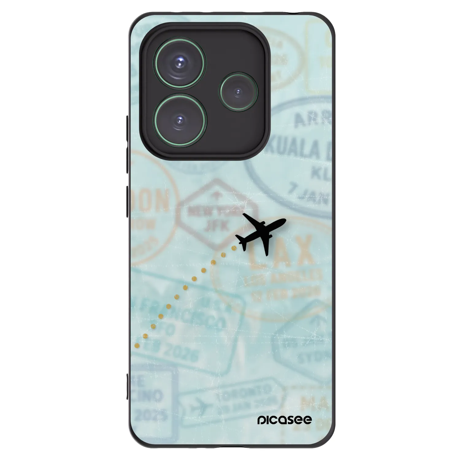 Picasee Μαύρη θήκη σιλικόνης για Xiaomi Redmi Note 14 5G - FLIGHT PATH