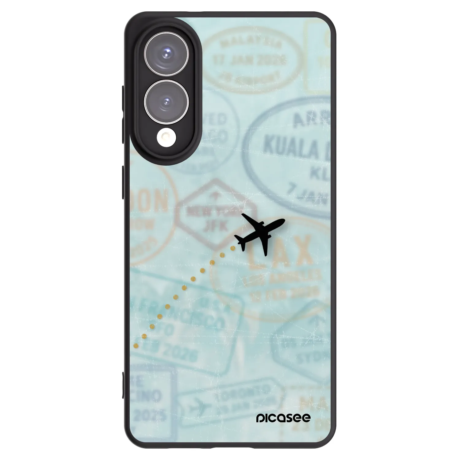 Picasee Μαύρη θήκη σιλικόνης για Samsung Galaxy S25 Edge 5G - FLIGHT PATH