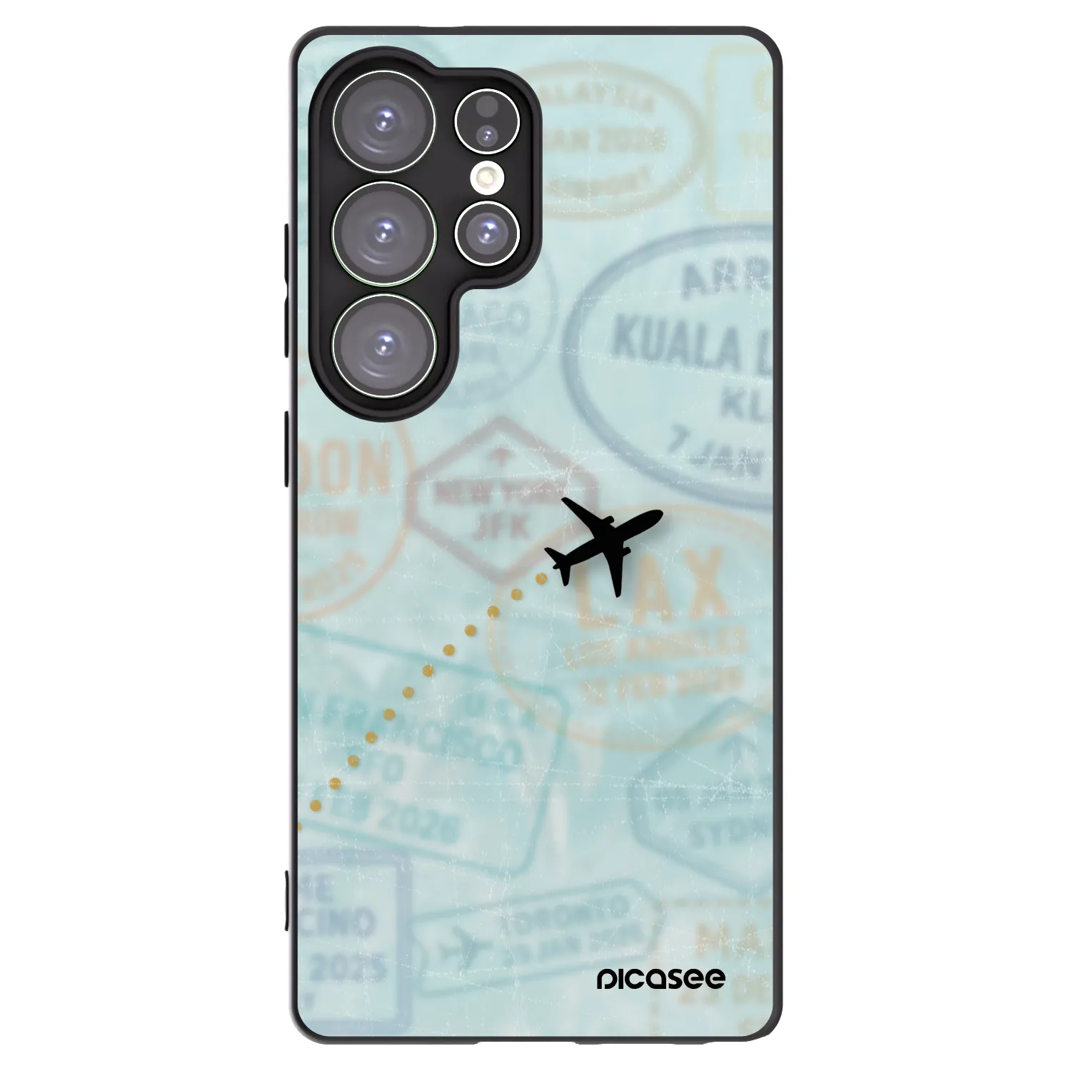Picasee Μαύρη θήκη σιλικόνης για Samsung Galaxy S25 Ultra 5G - FLIGHT PATH