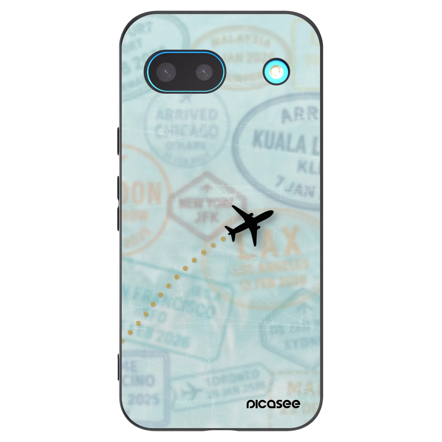 Picasee Μαύρη θήκη σιλικόνης για Google Pixel 8a - FLIGHT PATH