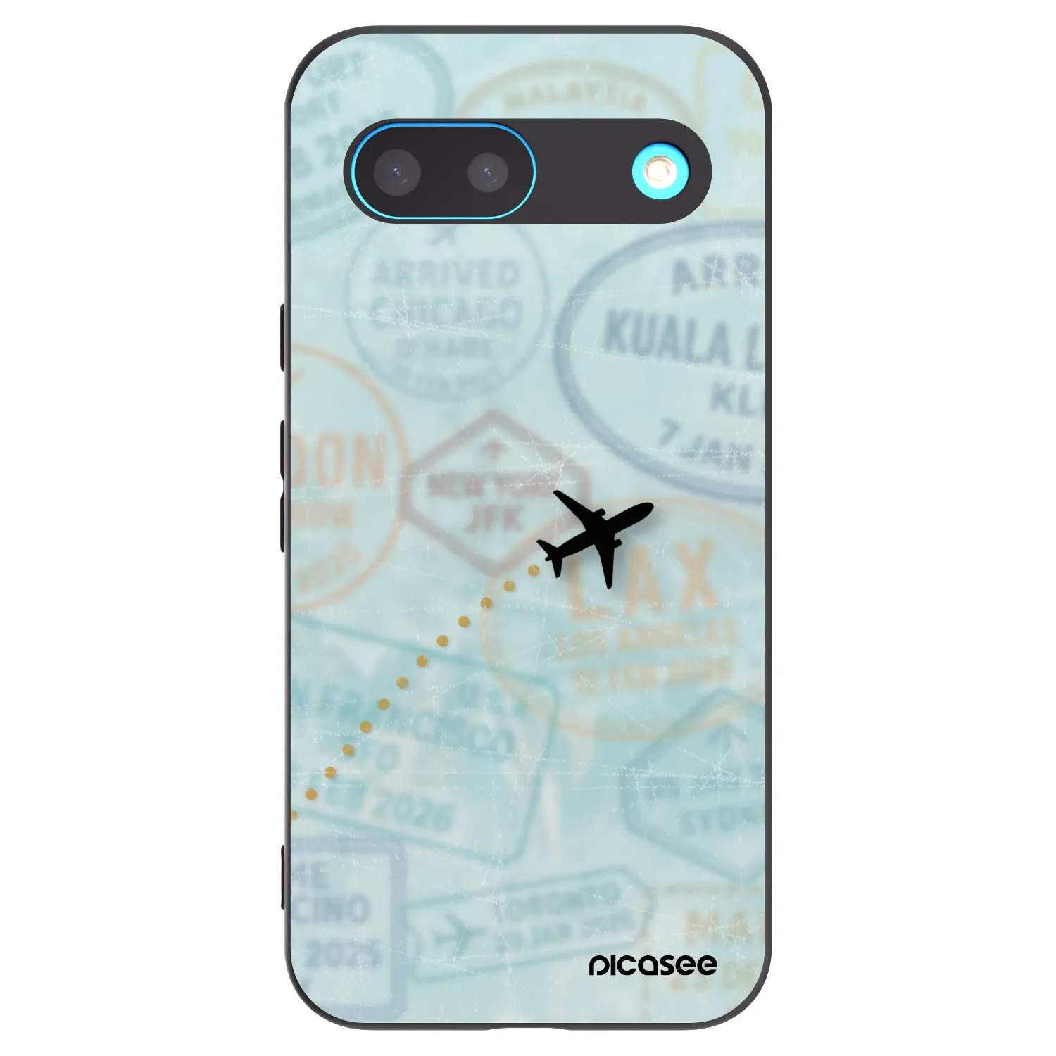 Picasee Μαύρη θήκη σιλικόνης για Google Pixel 8 - FLIGHT PATH