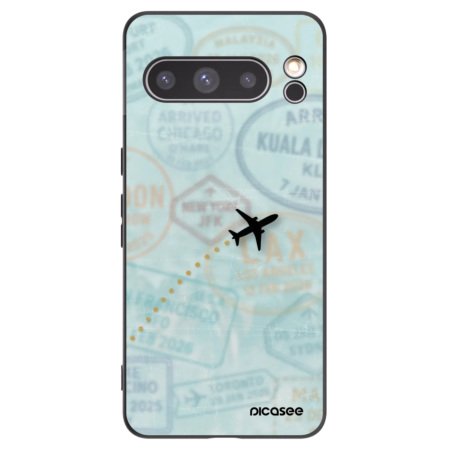 Picasee Μαύρη θήκη σιλικόνης για Google Pixel 8 Pro - FLIGHT PATH