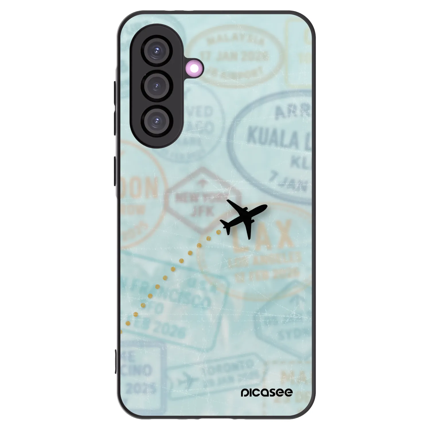 Picasee Μαύρη θήκη σιλικόνης για Samsung Galaxy A56 5G A566B - FLIGHT PATH