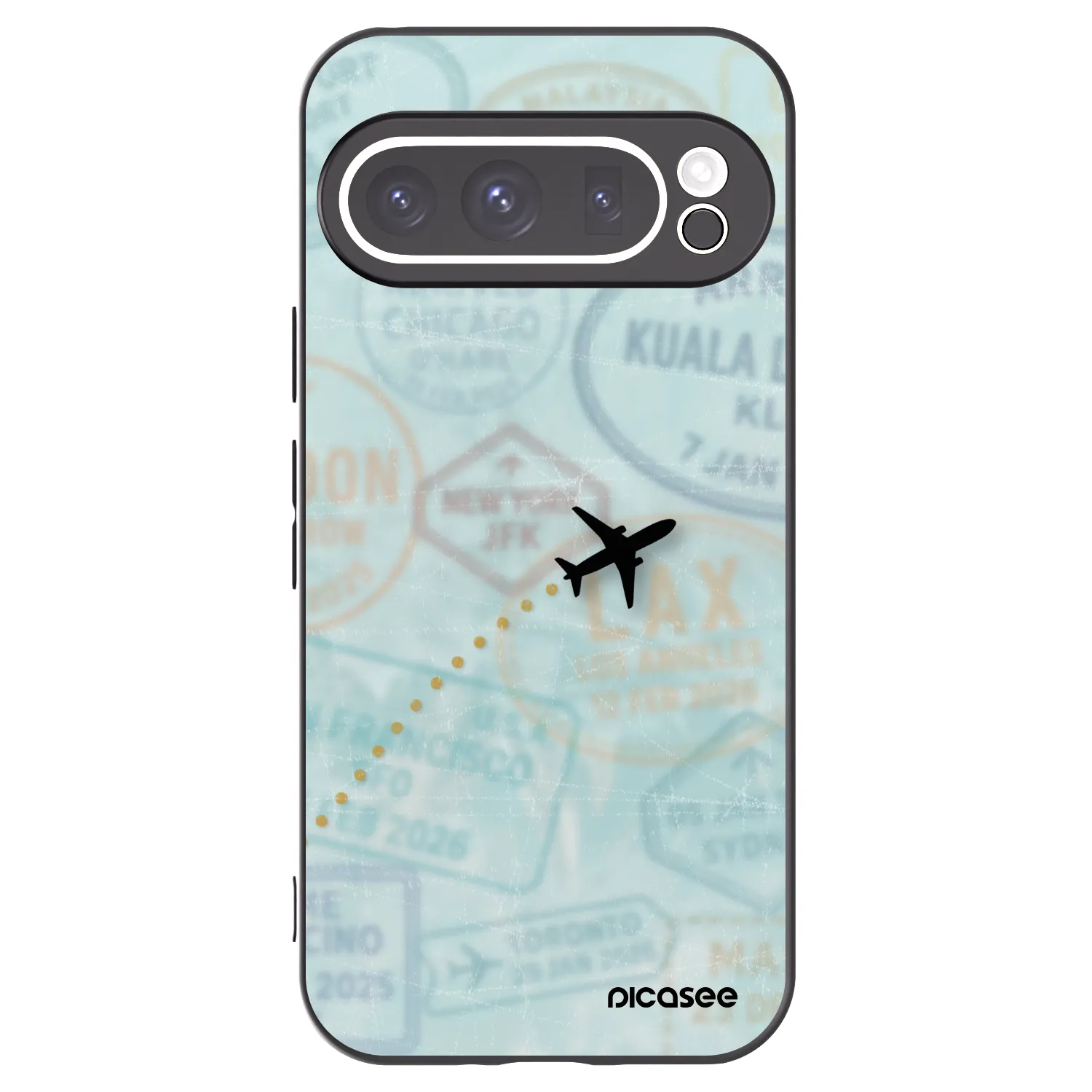 Picasee Μαύρη θήκη σιλικόνης για Google Pixel 9 Pro - FLIGHT PATH