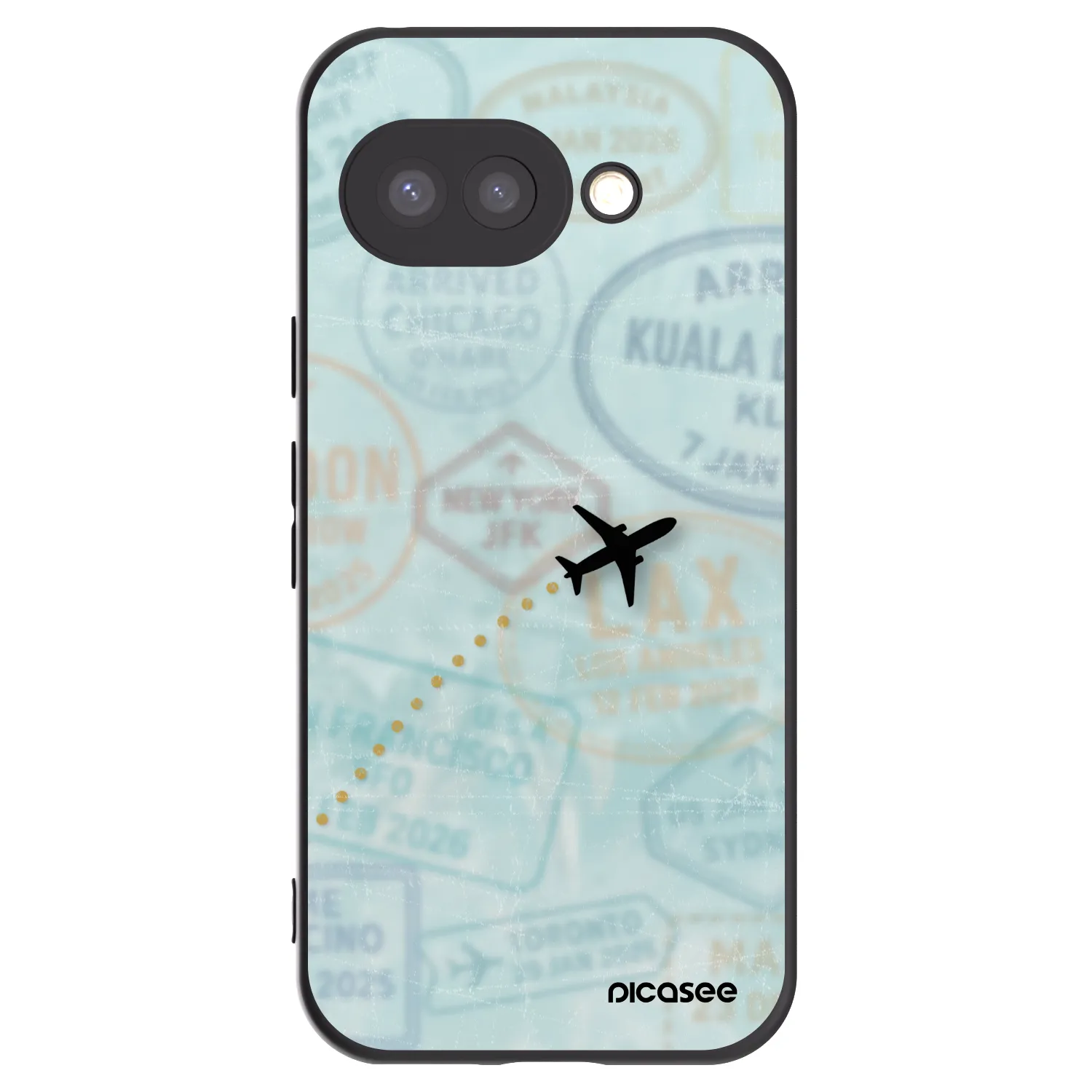 Picasee Μαύρη θήκη σιλικόνης για Google Pixel 9a - FLIGHT PATH