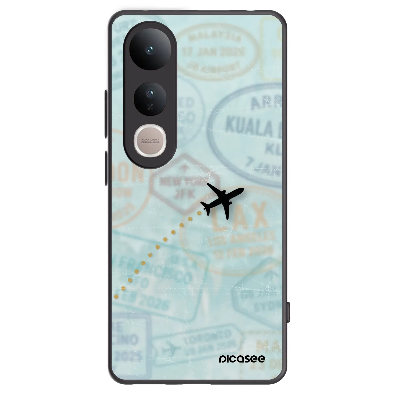 Picasee Μαύρη θήκη σιλικόνης για Vivo V50 Lite 5G - FLIGHT PATH