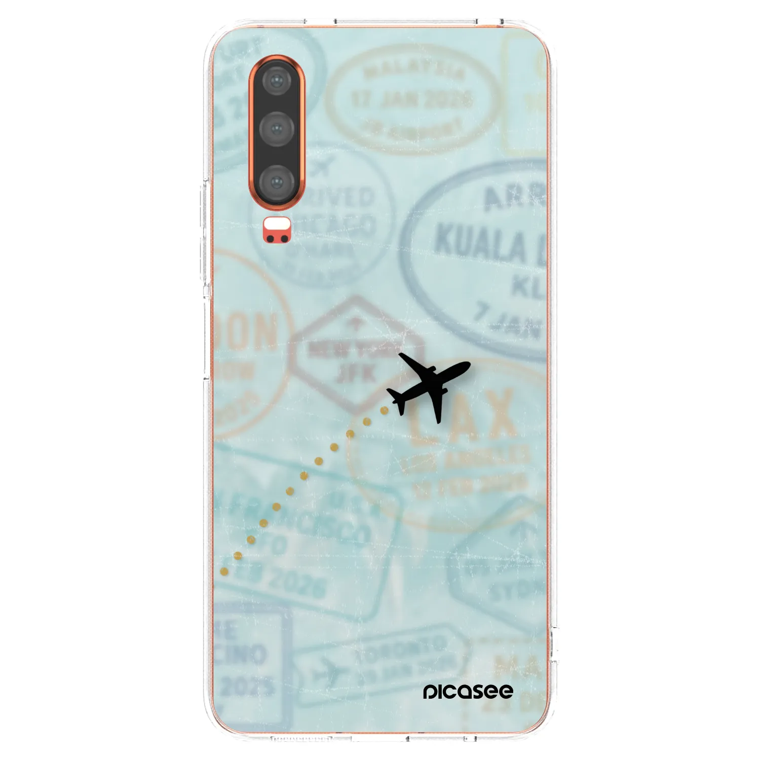 Picasee διαφανής θήκη σιλικόνης Huawei P30 - FLIGHT PATH