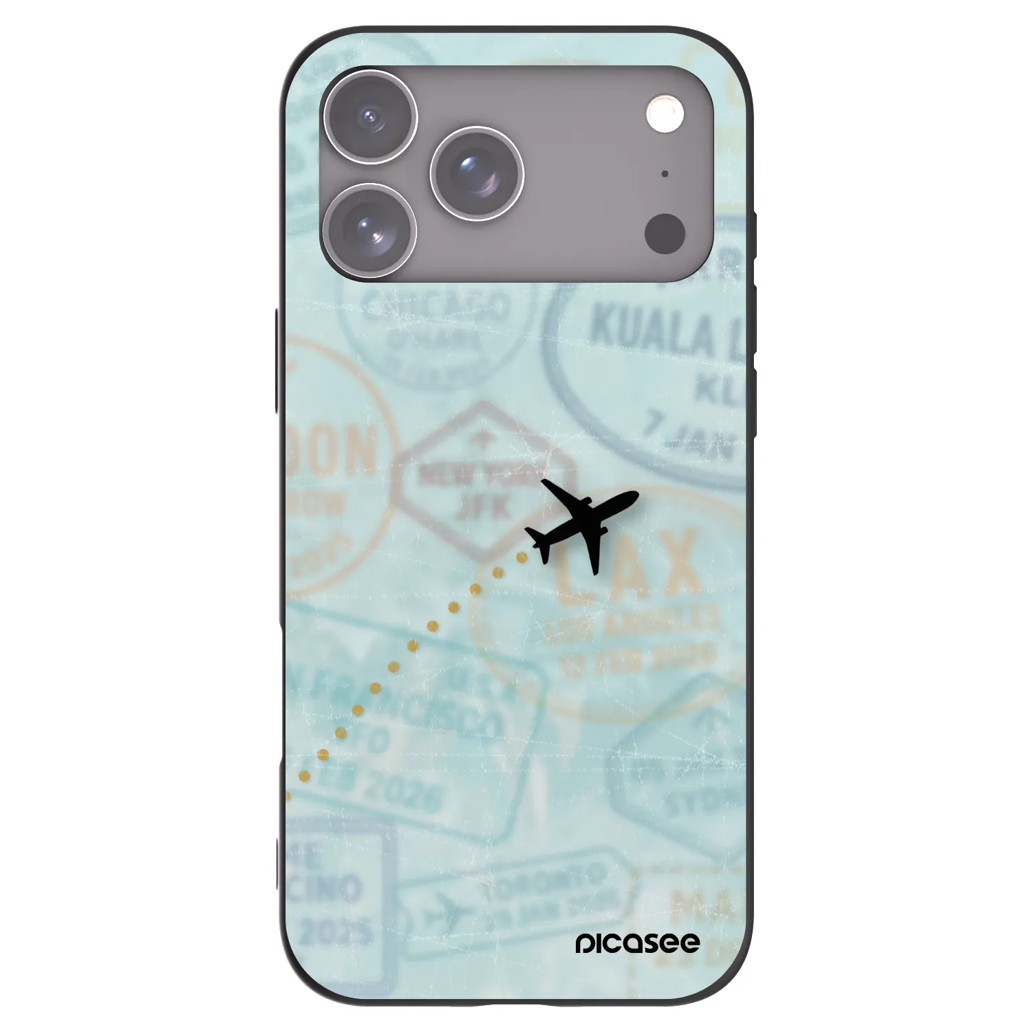 Picasee Μαύρη θήκη σιλικόνης για Apple iPhone 17 Pro Max - FLIGHT PATH