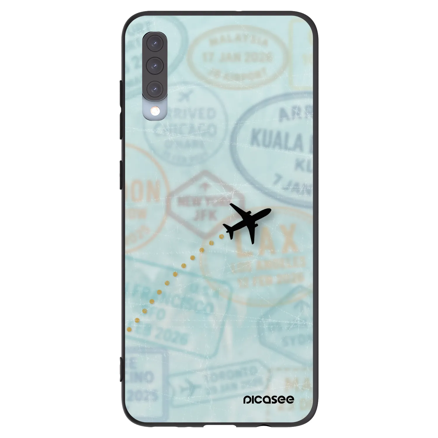 Picasee Μαύρη θήκη σιλικόνης για Samsung Galaxy A70 A705F - FLIGHT PATH