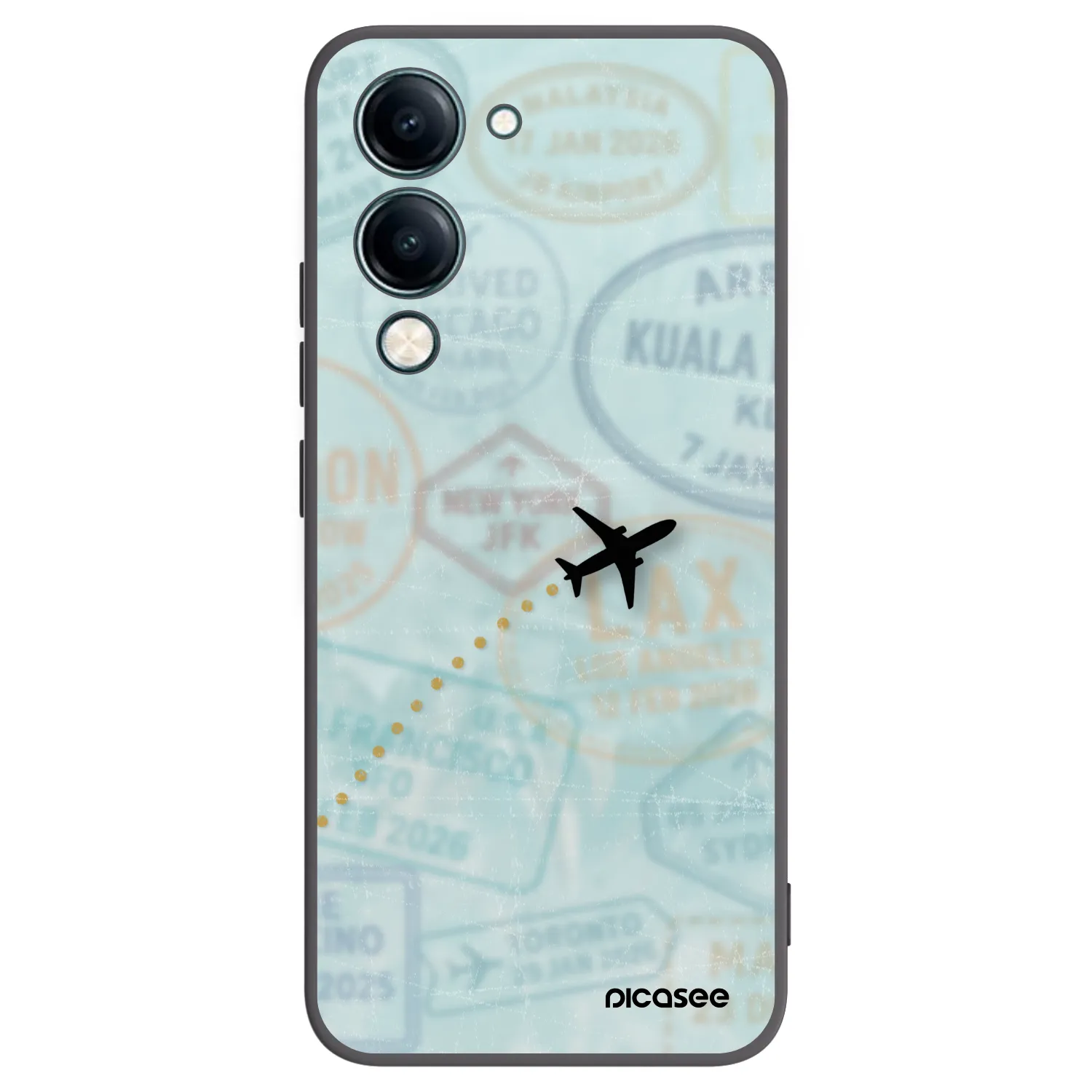 Picasee Μαύρη θήκη σιλικόνης για Vivo Y29s 5G - FLIGHT PATH