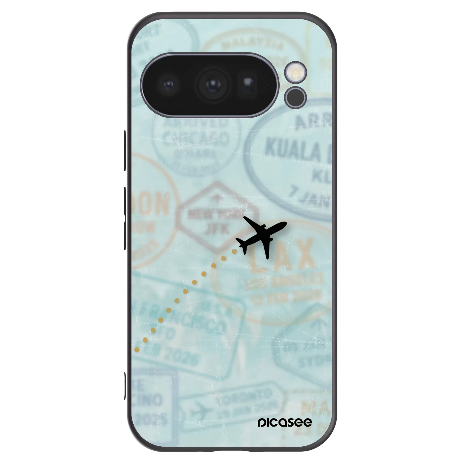 Picasee Μαύρη θήκη σιλικόνης για Google Pixel 10 Pro - FLIGHT PATH