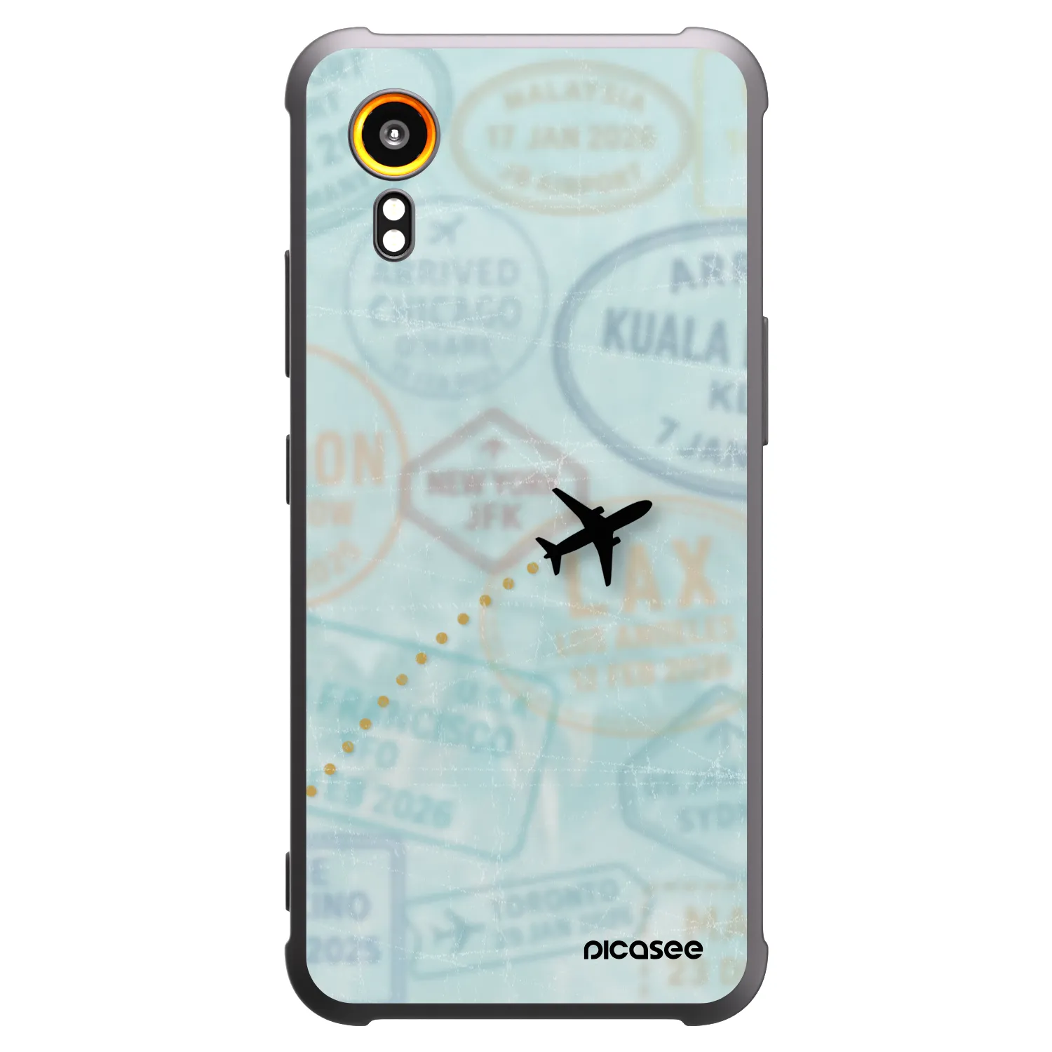 Picasee Μαύρη θήκη σιλικόνης για Samsung Galaxy Xcover 7 - FLIGHT PATH