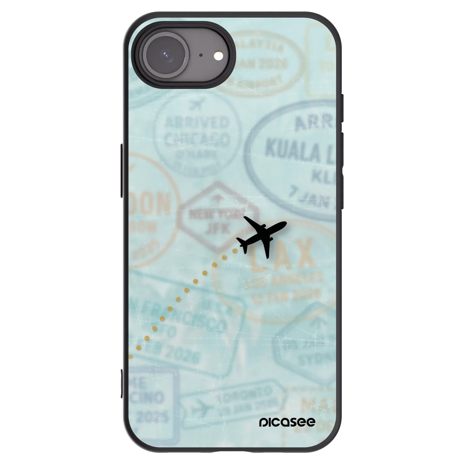 Picasee Μαύρη θήκη σιλικόνης για Apple iPhone 17e - FLIGHT PATH