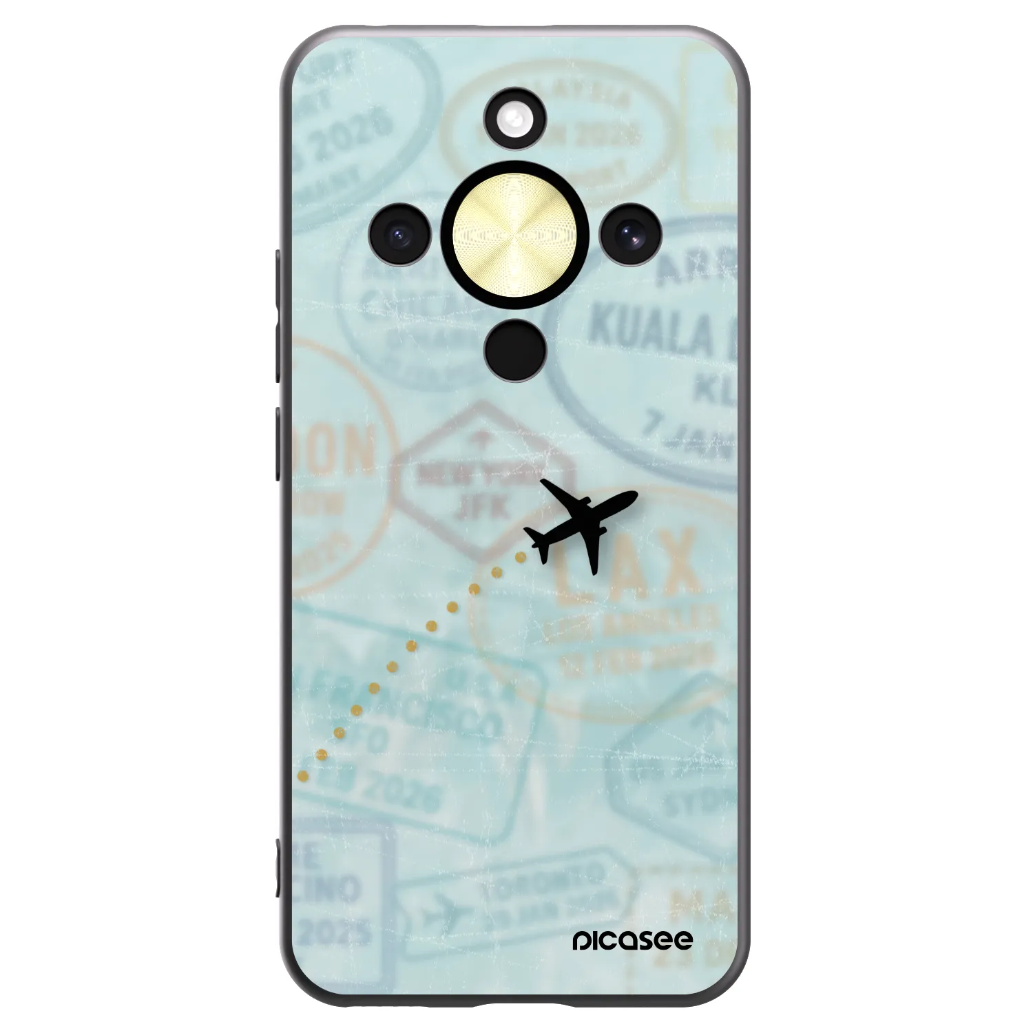 Picasee Μαύρη θήκη σιλικόνης για Honor Magic8 Lite 5G - FLIGHT PATH