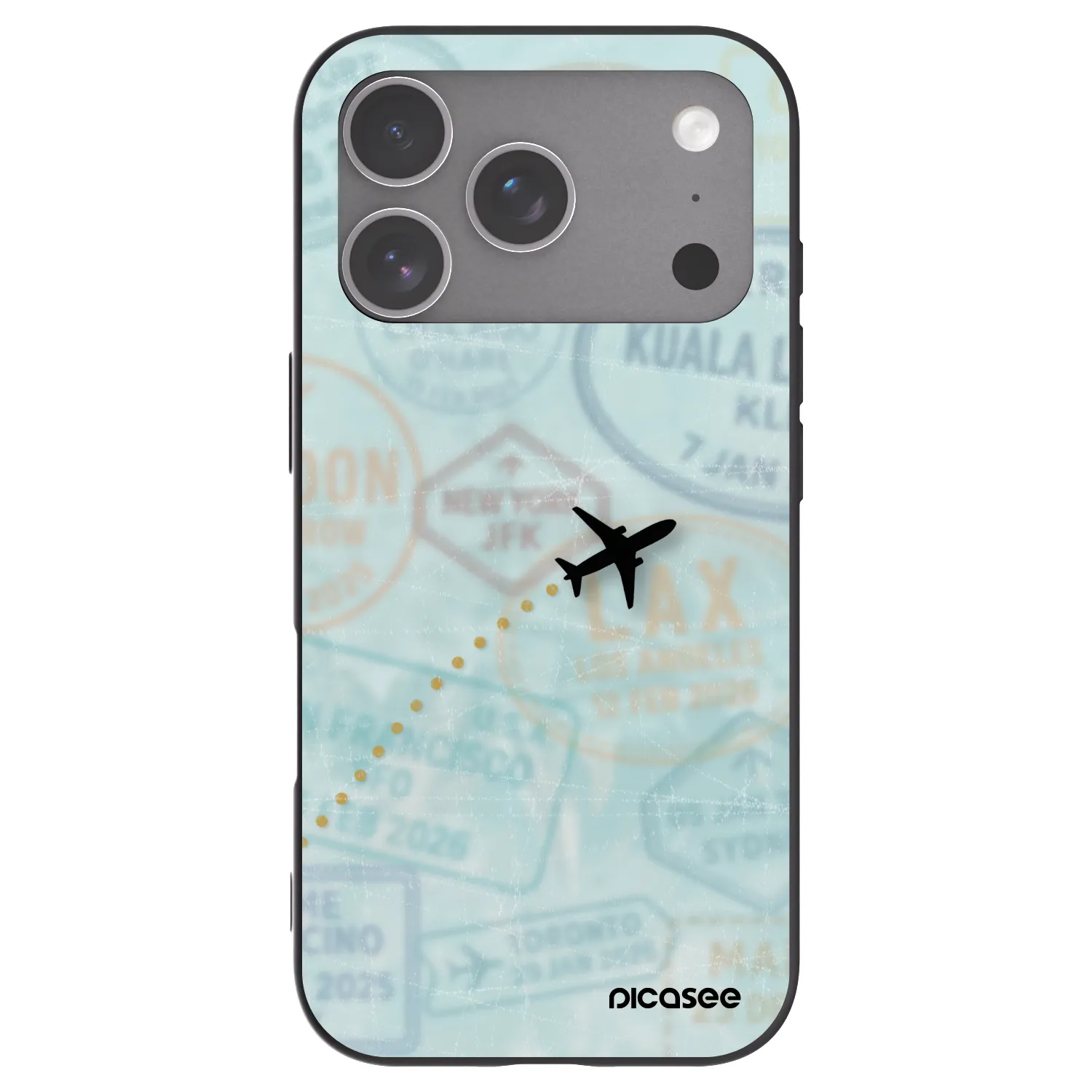 Picasee Μαύρη θήκη σιλικόνης για Apple iPhone 18 Pro - FLIGHT PATH