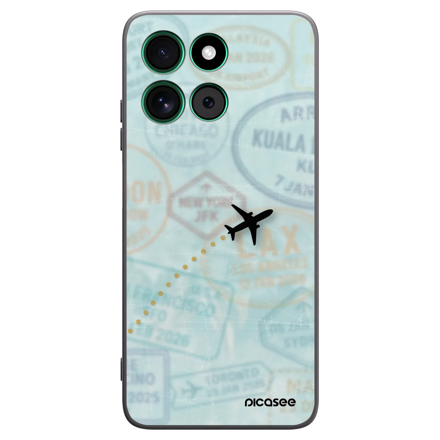 Picasee Μαύρη θήκη σιλικόνης για Motorola Moto G57 Power - FLIGHT PATH
