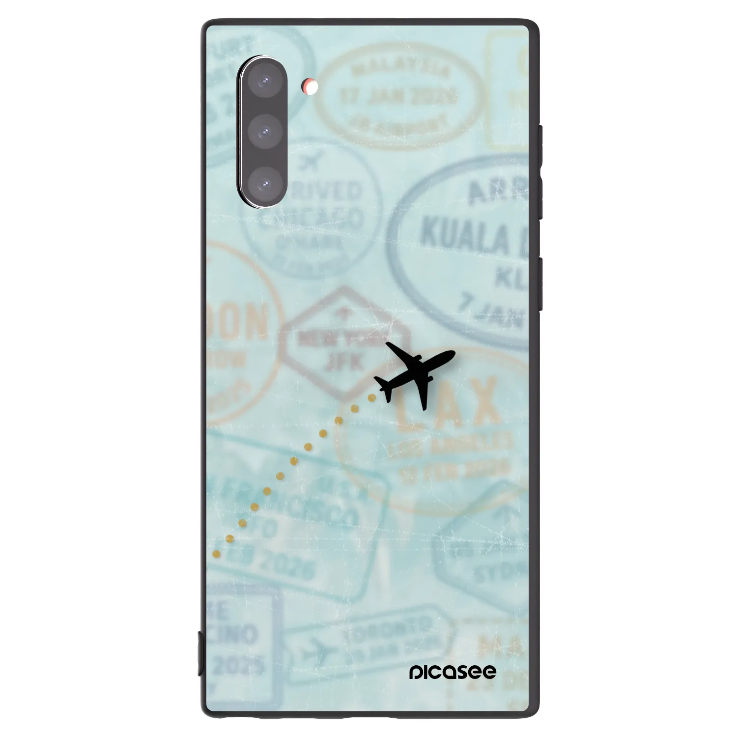 Picasee Μαύρη θήκη σιλικόνης για Samsung Galaxy Note 10 N970F - FLIGHT PATH