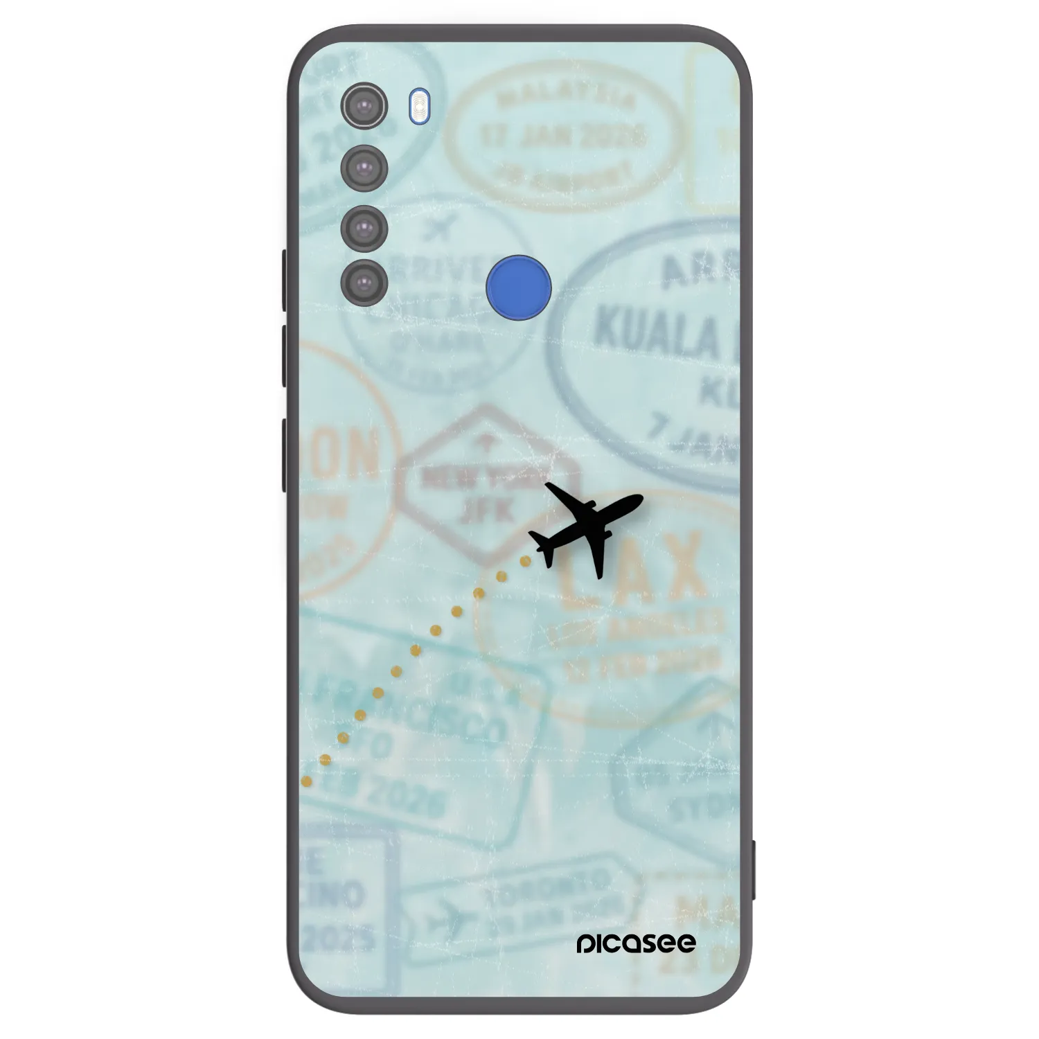 Picasee Μαύρη θήκη σιλικόνης για Xiaomi Redmi Note 8T - FLIGHT PATH