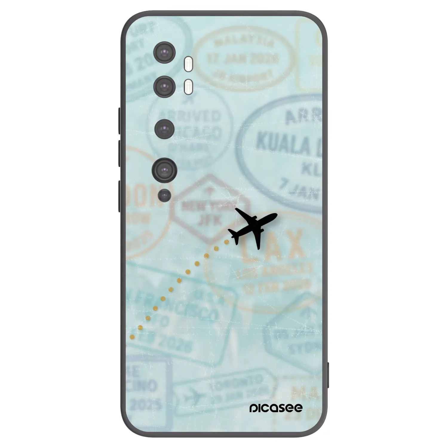 Picasee Μαύρη θήκη σιλικόνης για Xiaomi Mi Note 10 (Pro) - FLIGHT PATH
