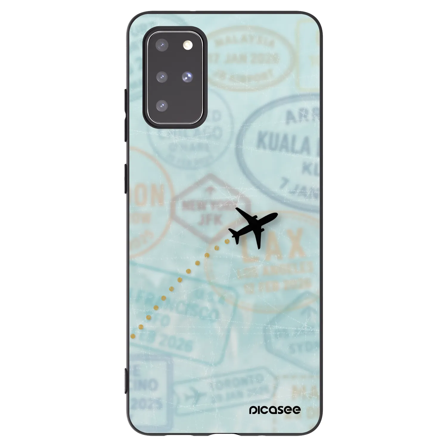 Picasee Μαύρη θήκη σιλικόνης για Samsung Galaxy S20+ G985F - FLIGHT PATH
