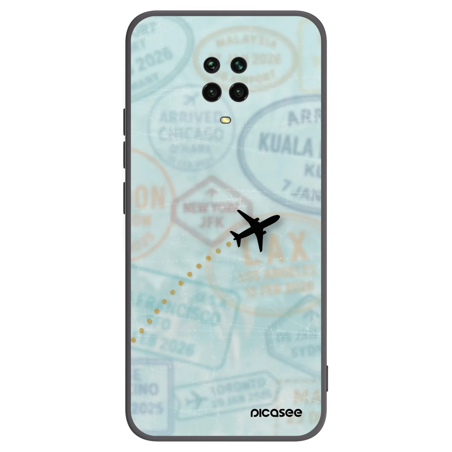 Picasee Μαύρη θήκη σιλικόνης για Xiaomi Redmi Note 9 Pro - FLIGHT PATH