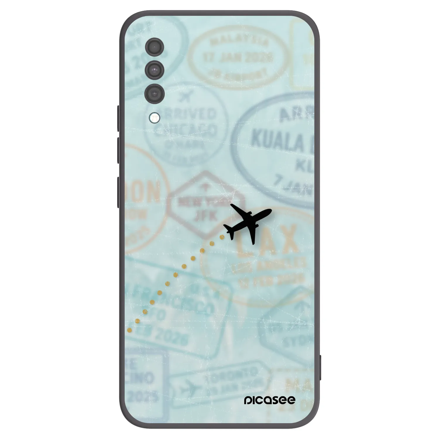 Picasee Μαύρη θήκη σιλικόνης για Samsung Galaxy A30s A307F - FLIGHT PATH