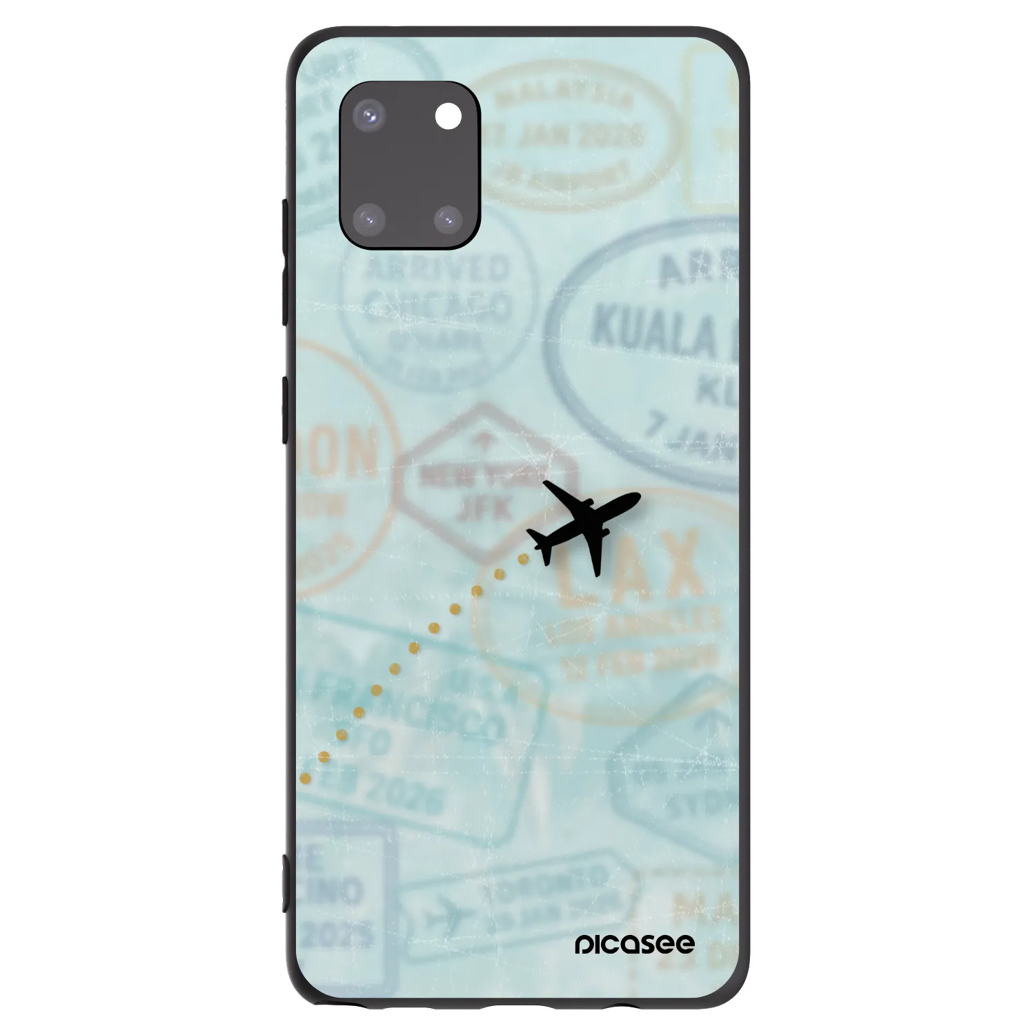 Picasee Μαύρη θήκη σιλικόνης για Samsung Galaxy Note 10 Lite N770F - FLIGHT PATH