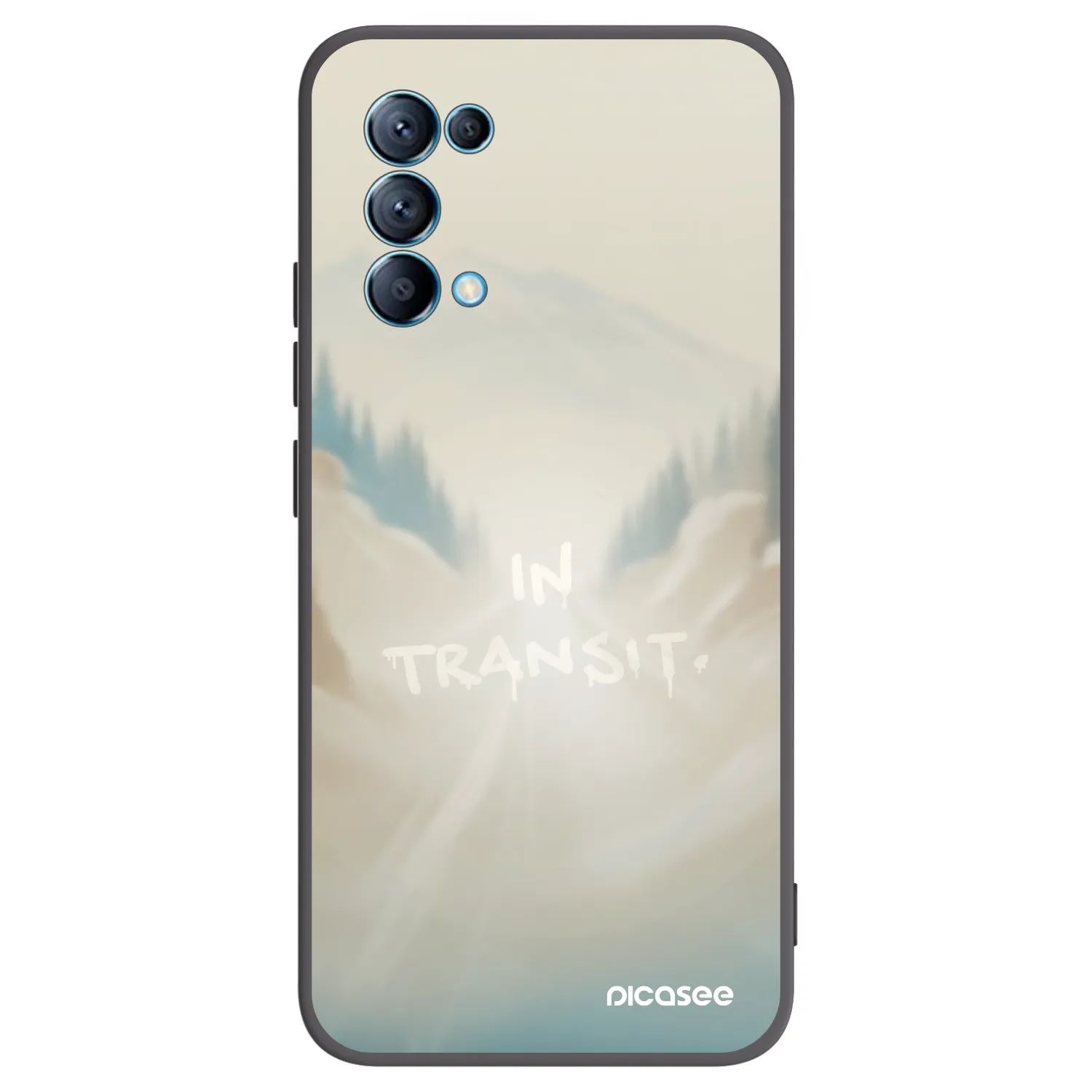 Picasee Μαύρη θήκη σιλικόνης για OPPO A16s - IN TRANSIT