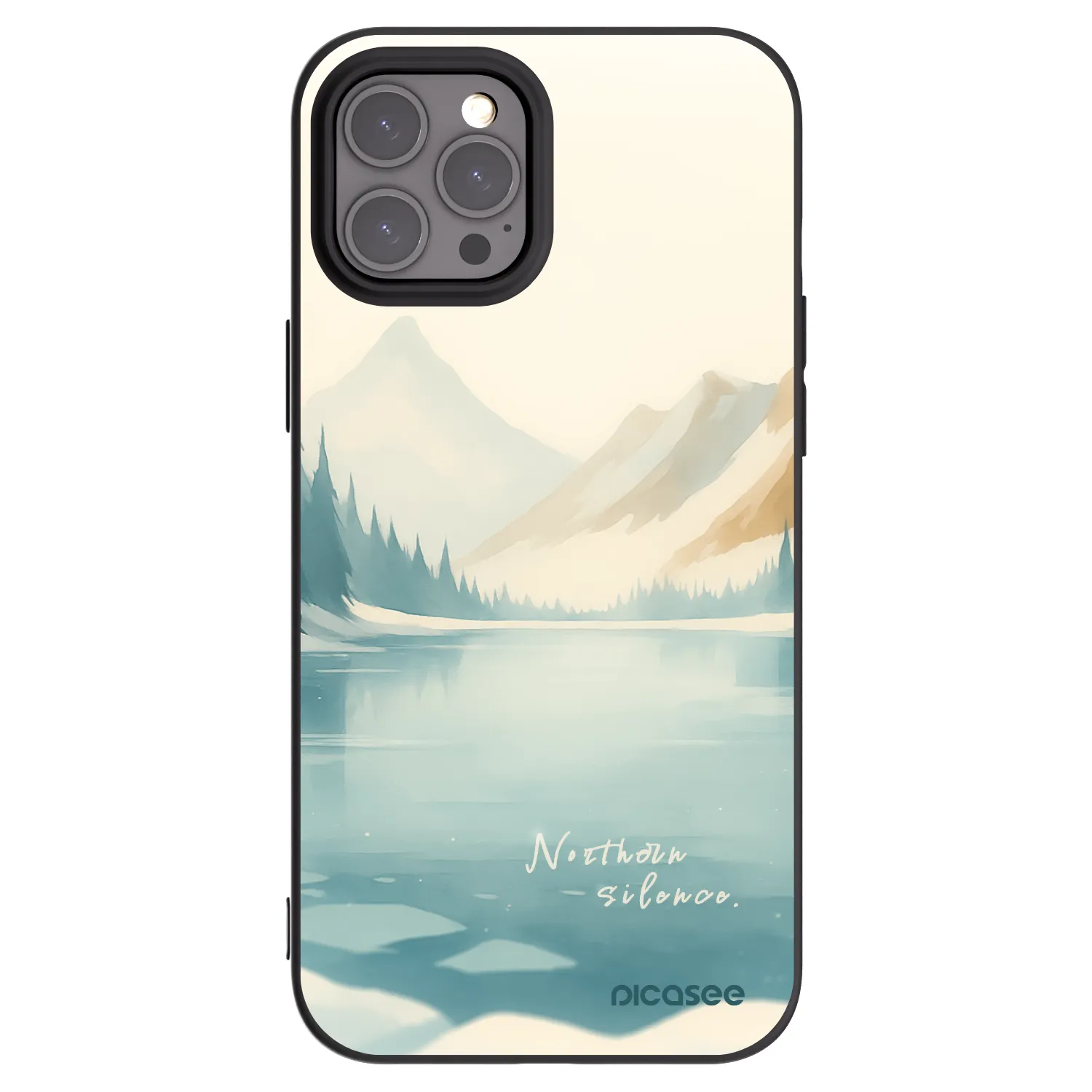 Picasee Μαύρη θήκη σιλικόνης για Apple iPhone 12 Pro Max - NOTHERN SILENCE