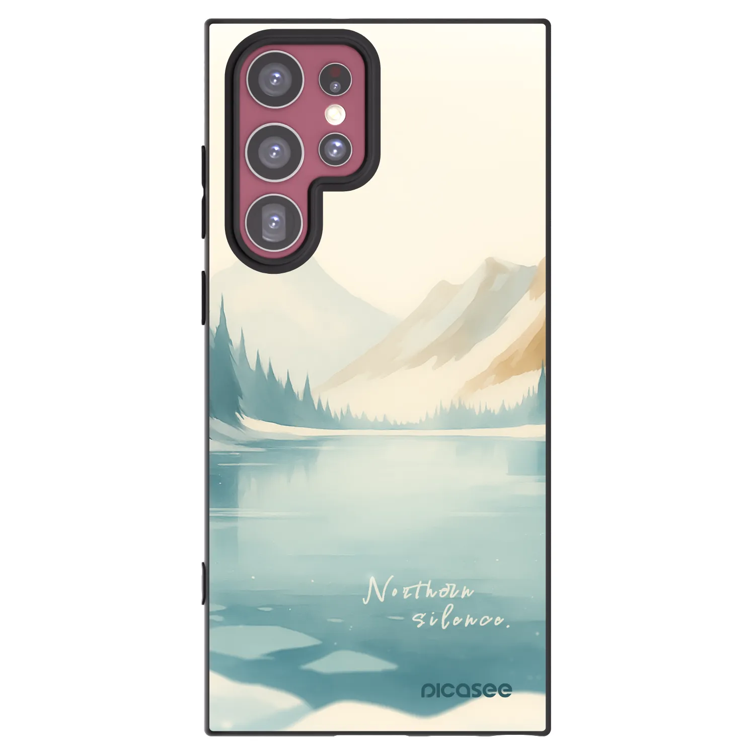 Picasee Μαύρη θήκη σιλικόνης για Samsung Galaxy S22 Ultra 5G - NOTHERN SILENCE
