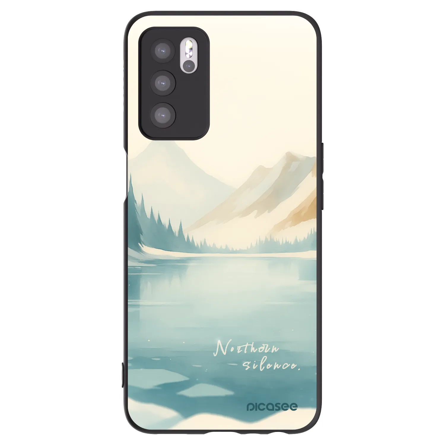 Picasee Μαύρη θήκη σιλικόνης για OPPO A16s - NOTHERN SILENCE