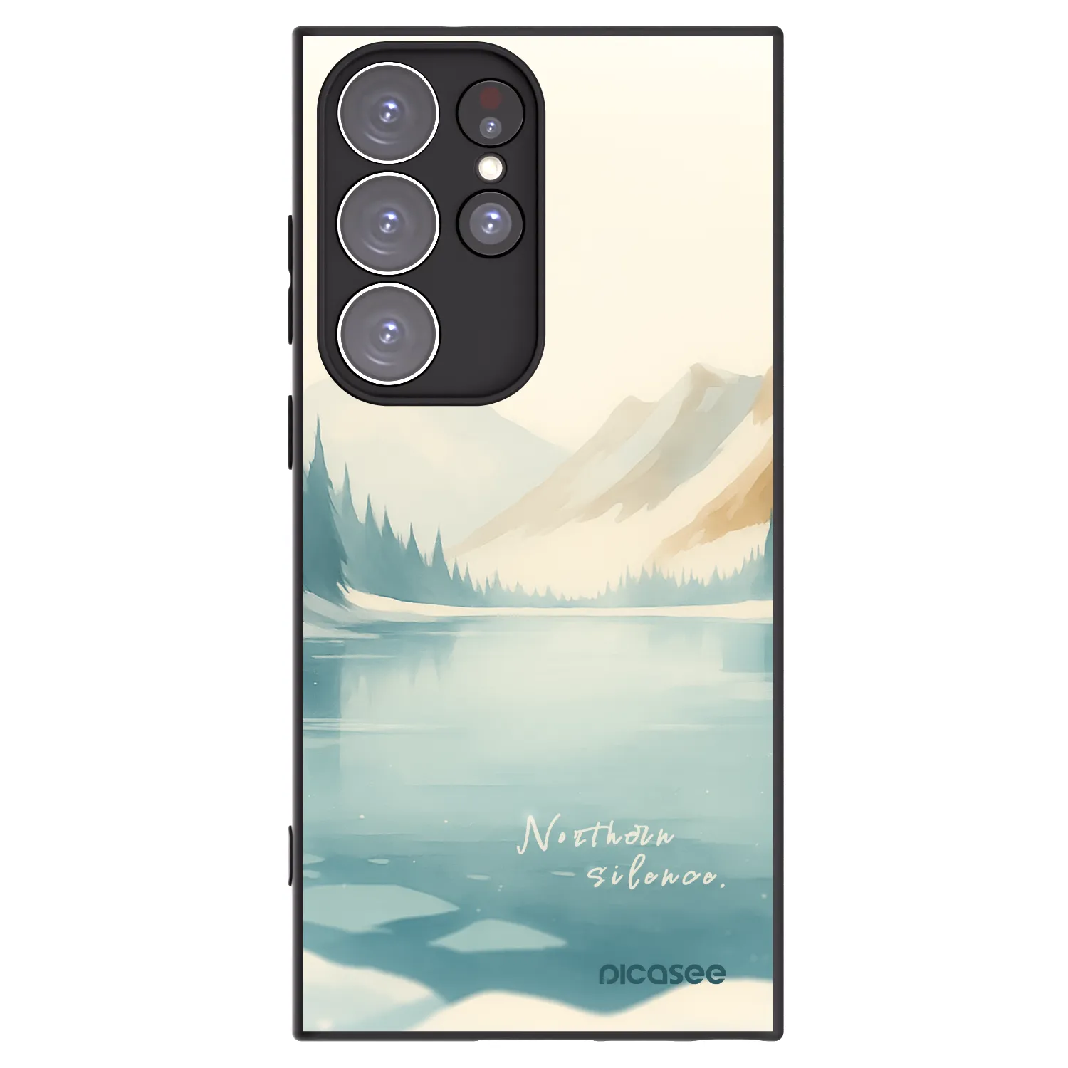 Picasee Μαύρη θήκη σιλικόνης για Samsung Galaxy S23 Ultra 5G - NOTHERN SILENCE