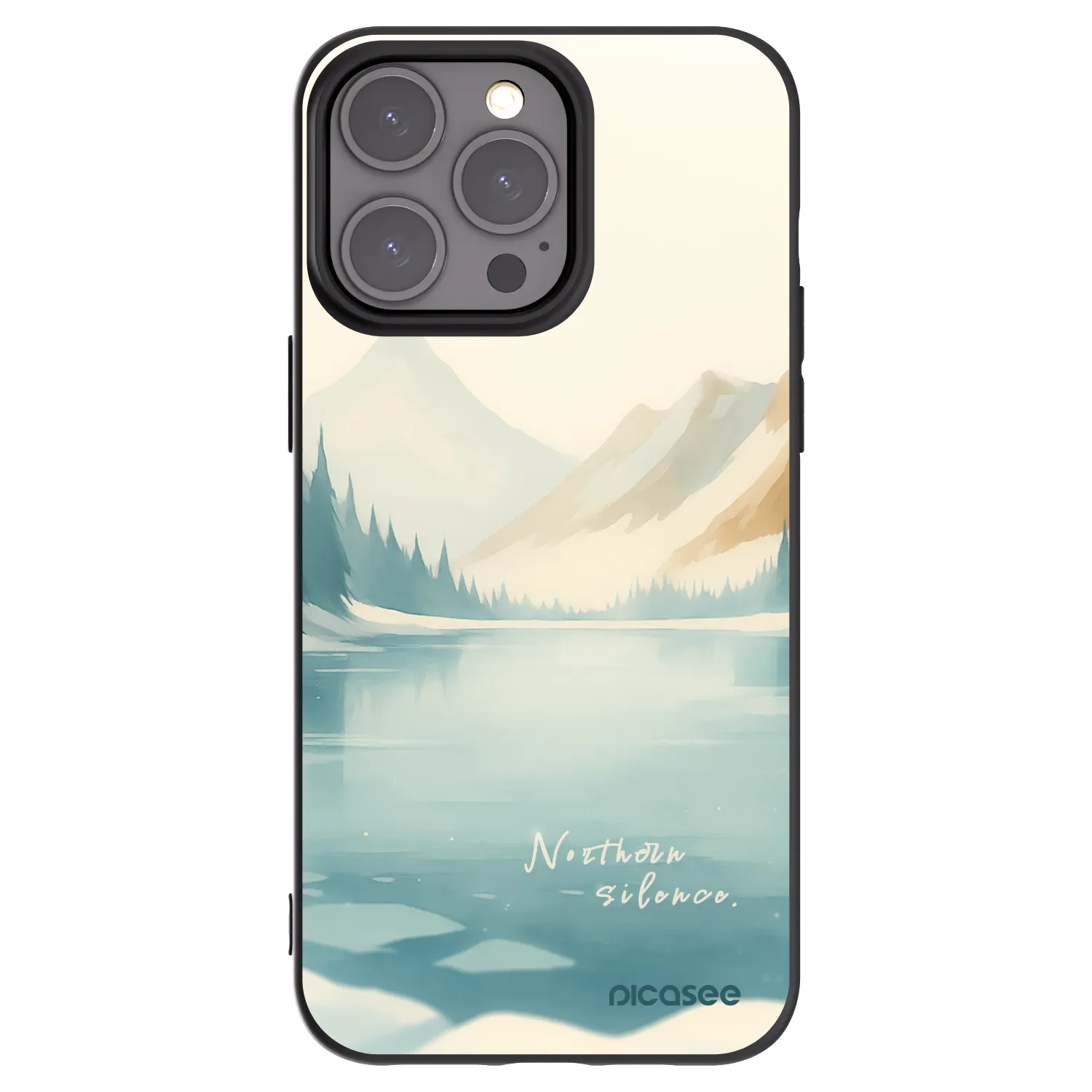 Picasee Μαύρη θήκη σιλικόνης για Apple iPhone 15 Pro Max - NOTHERN SILENCE