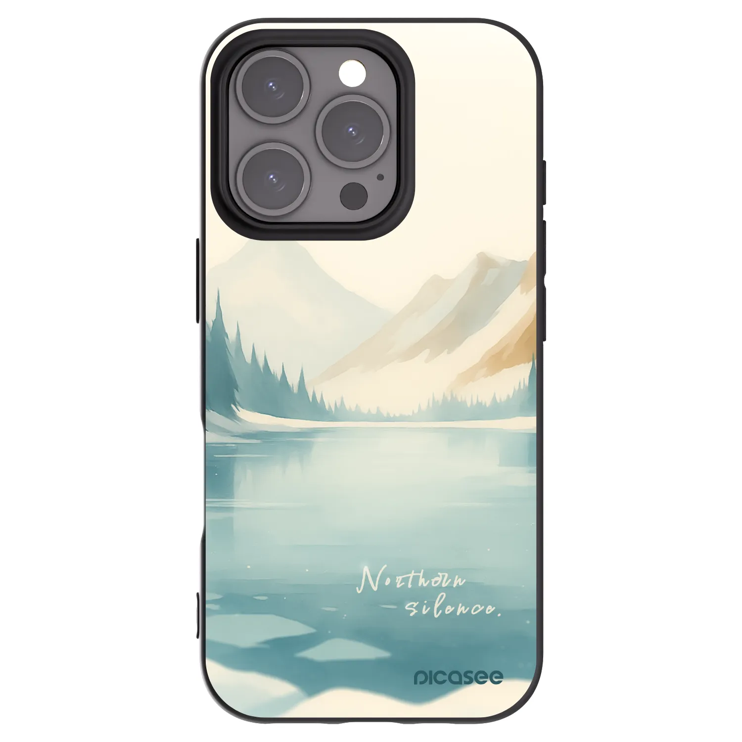 Picasee Μαύρη θήκη σιλικόνης για Apple iPhone 16 Pro - NOTHERN SILENCE